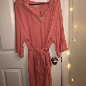 Front tie oversized dress